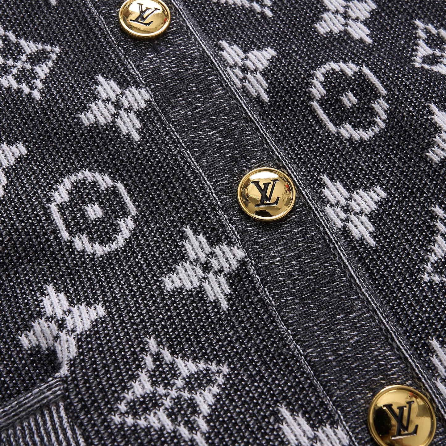 25ss Retro monograph printed knitted cardigan vest