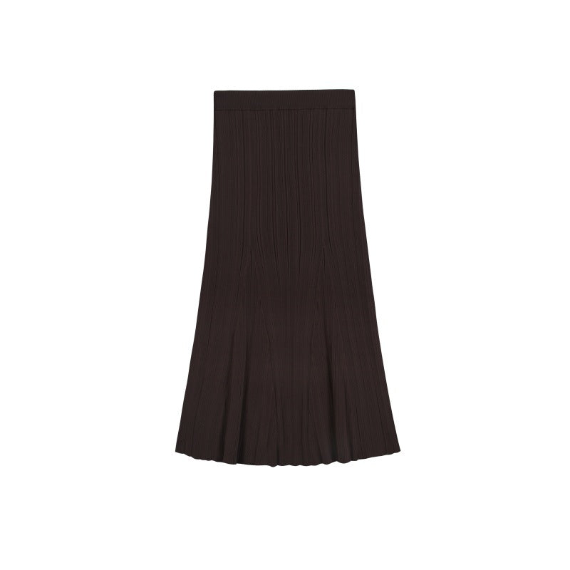 25ss Autumn and winter knitted high-waisted skirt casual set
