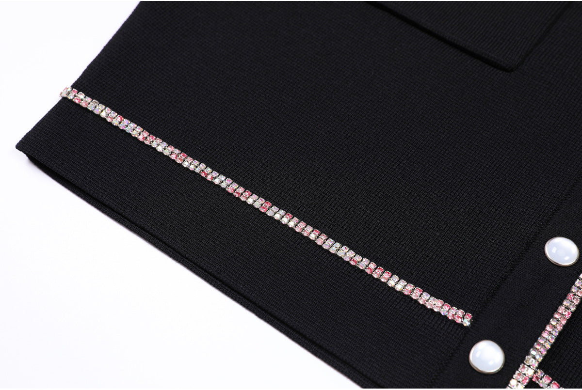 25ss A classic short-sleeved T-shirt top set with nails and diamonds