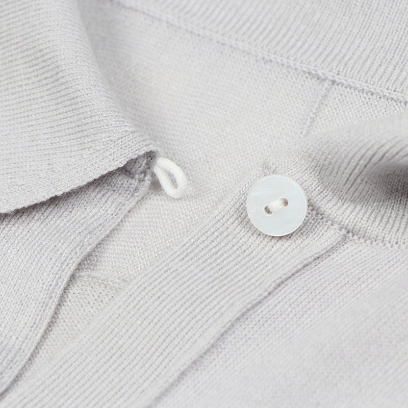 25ss Autumn and winter polo collar Tencel wool knitted sweater