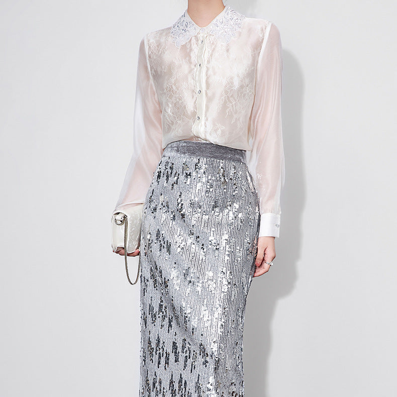 25ss A lace organza shirt for a rich and noble lady