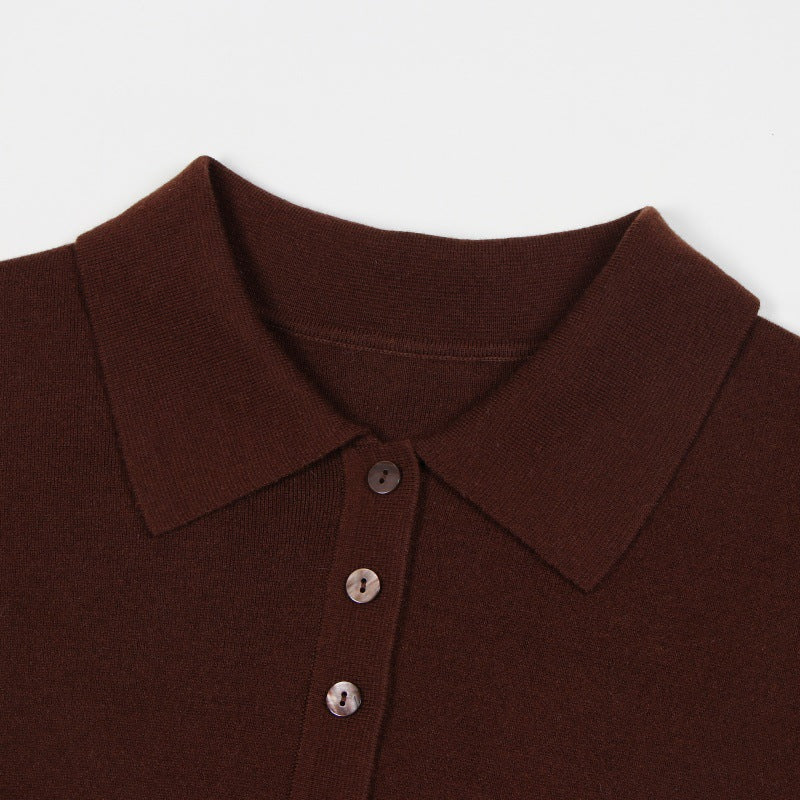 25ss Spring and Autumn Polo collar cashmere knitted casual suit