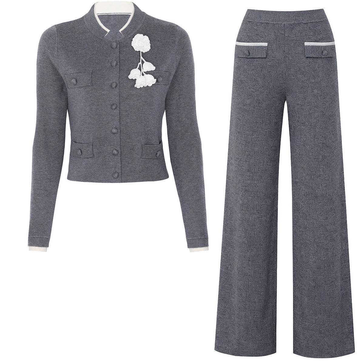 25ss Chunqiu Heavy Industry Knitted Casual Style Set