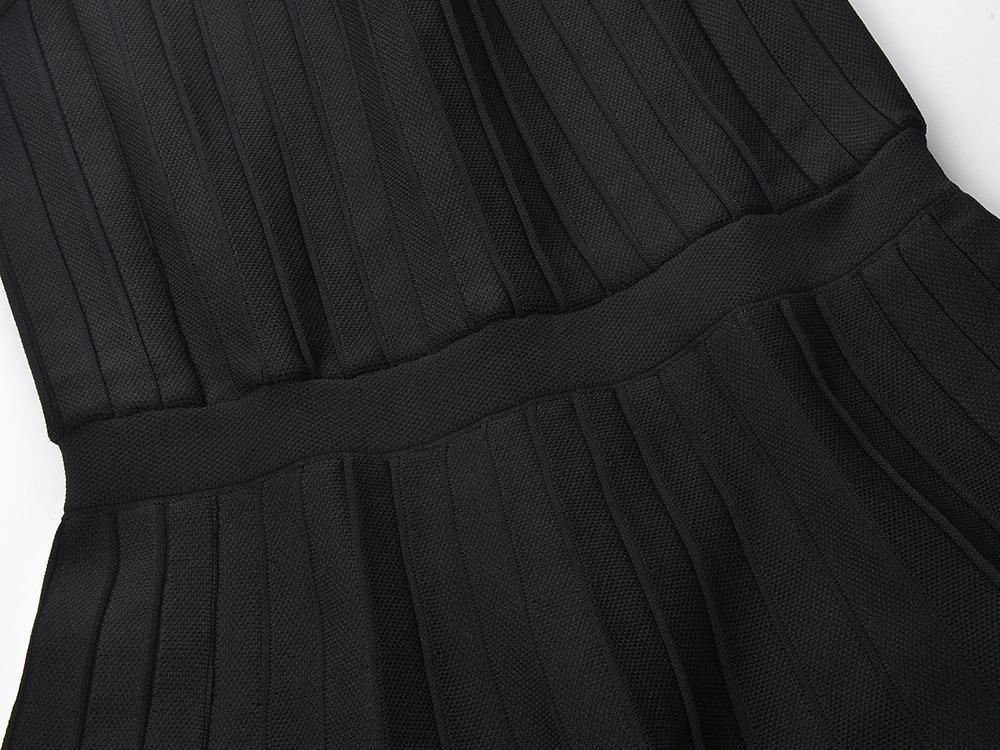 25ss French intellectual halter knitted long dress