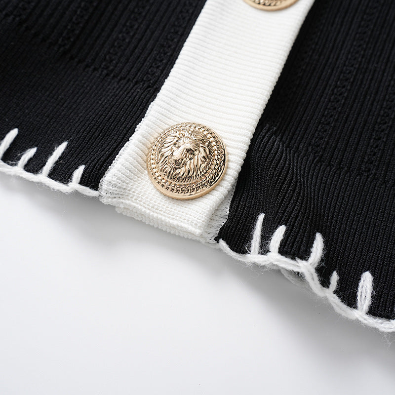 A high-quality knitted cardigan jacket