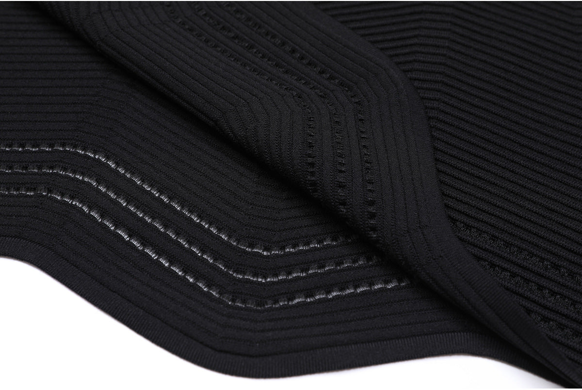 25ss A slimming knitted dress for European and American socialites