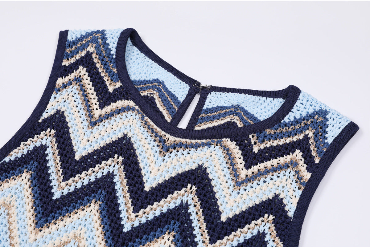 25ss Sleeveless knitted top for slimming in summer and autumn