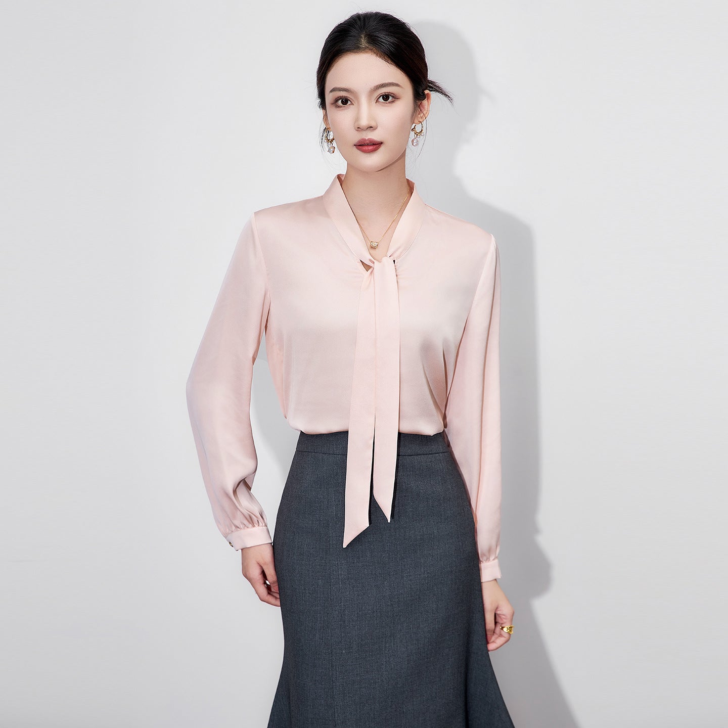 25ss Elegant autumn and winter shirt suit dress