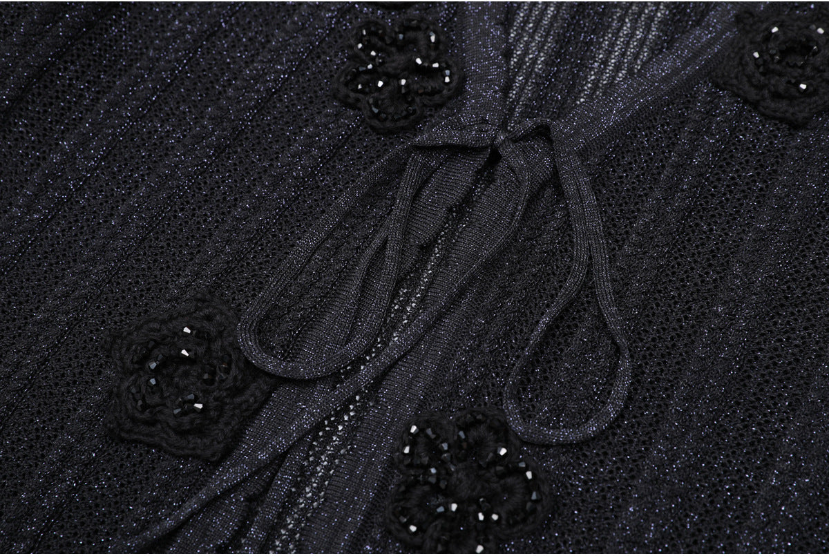 25ss Spring and Autumn Fashion knitted halter dress set