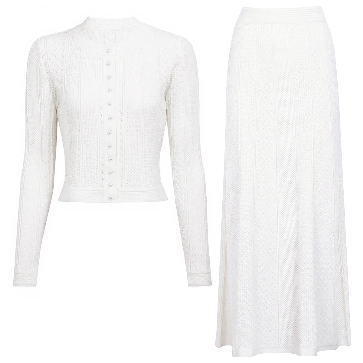 25ss Spring and Autumn knitted lady cardigan suit dress