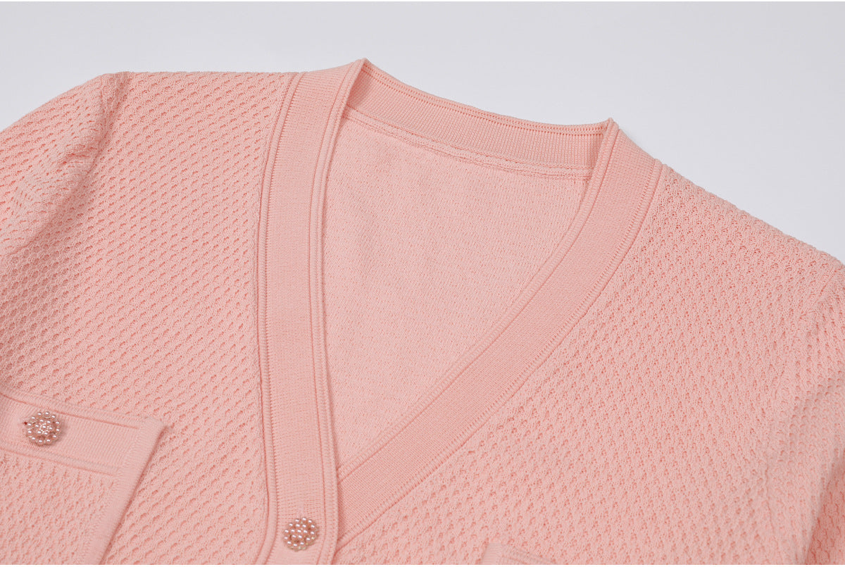 25ss A slimming knitted sweater coat for socialite