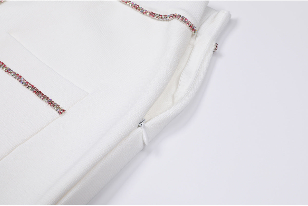 25ss A classic short-sleeved T-shirt top set with nails and diamonds