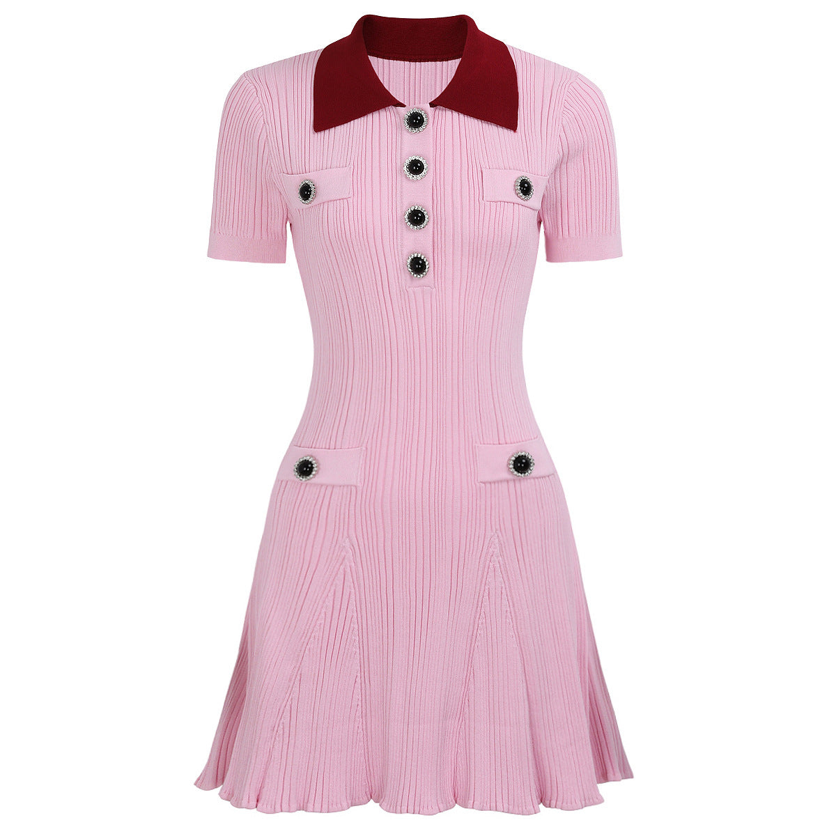 25ss Summer short-sleeved ladylike knitted short skirt