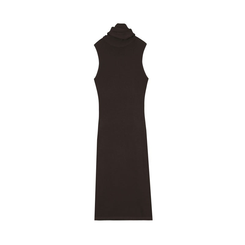 25ss High-neck sleeveless wool knitted dress for autumn and winter