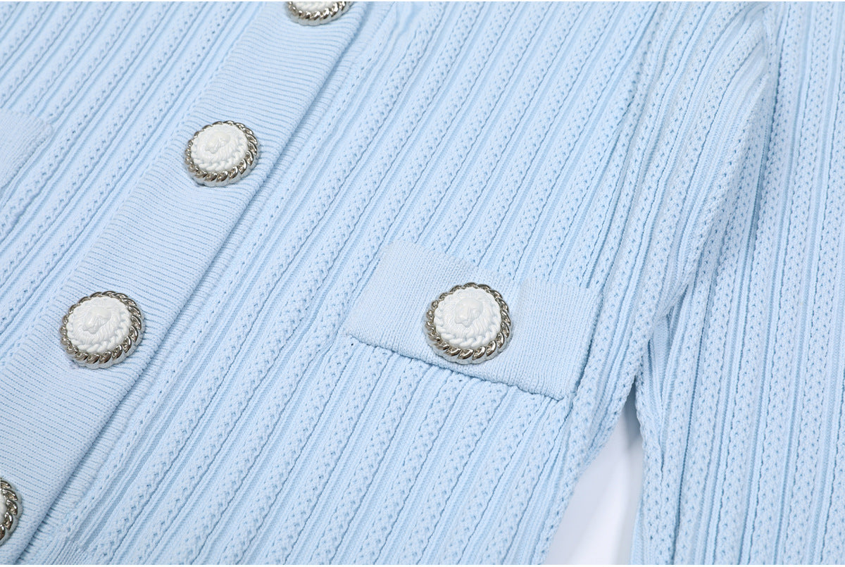 25ss European and American spring and autumn knitted sweater coat