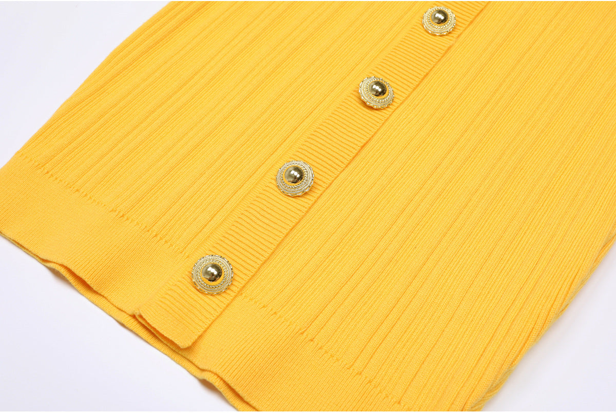 25ss Spring and Autumn belt-knit slimming short dress