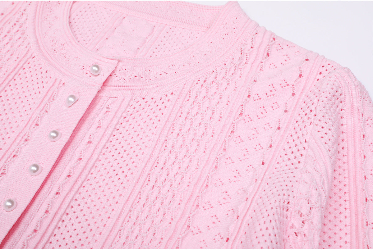 25ss Spring and Autumn knitted lady cardigan suit dress