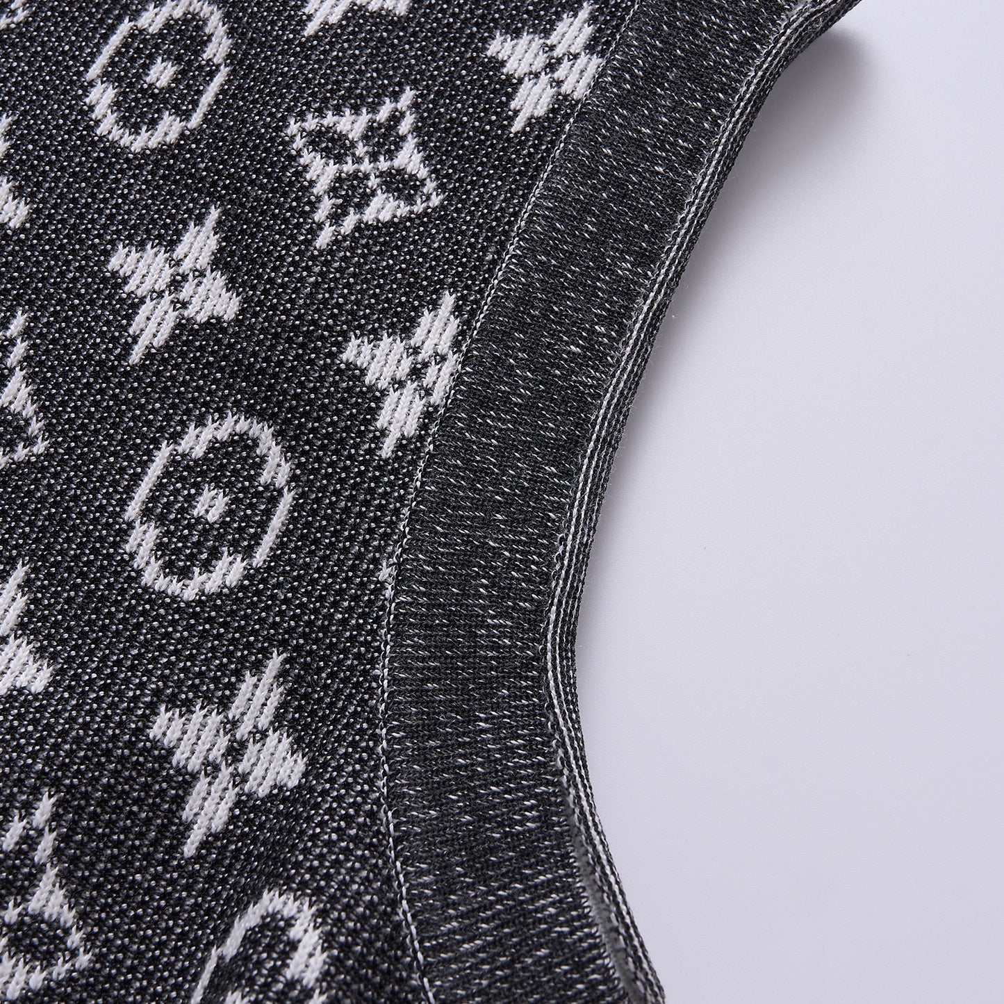 25ss Retro monograph printed knitted cardigan vest