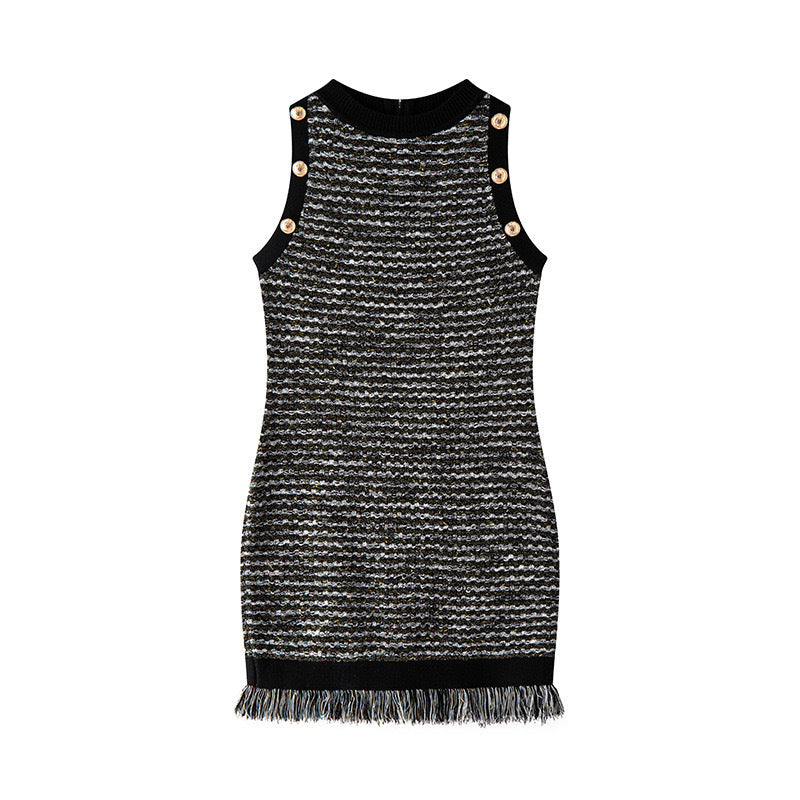 25ss Autumn and winter chanel-style knitted fashion casual set