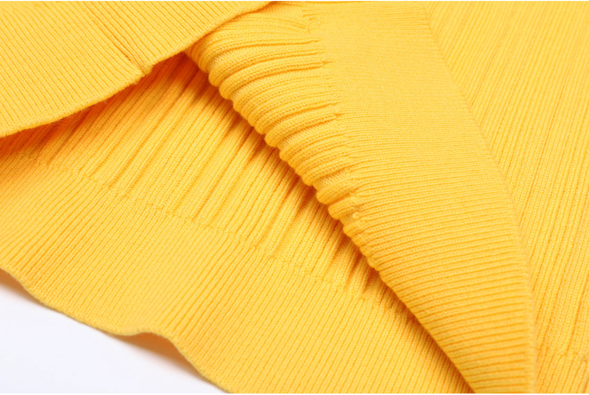 25ss Spring and Autumn belt-knit slimming short dress