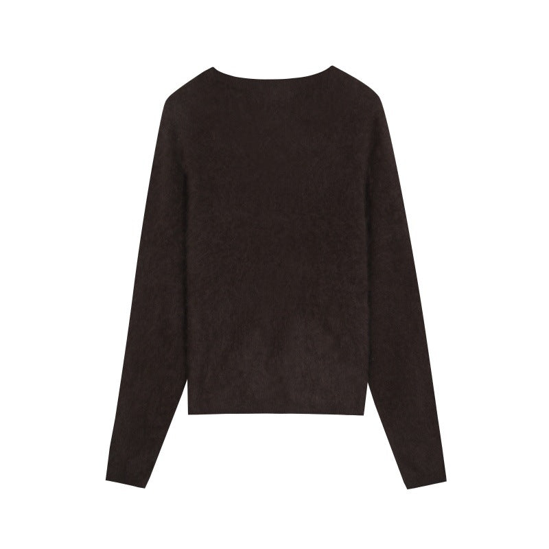 25ss Ladylike cashmere fleece sweater for autumn and winter