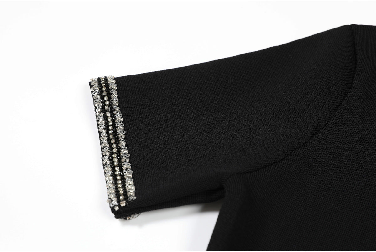 25ss European and American slimming knitted dress