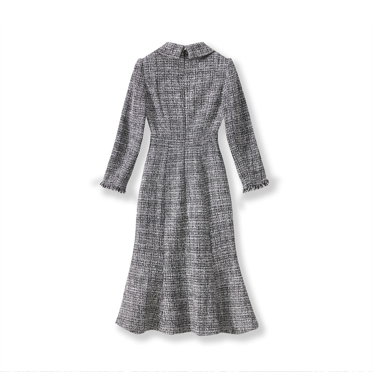 25ss Xiaoxiangqian gold style tweed fishtail dress