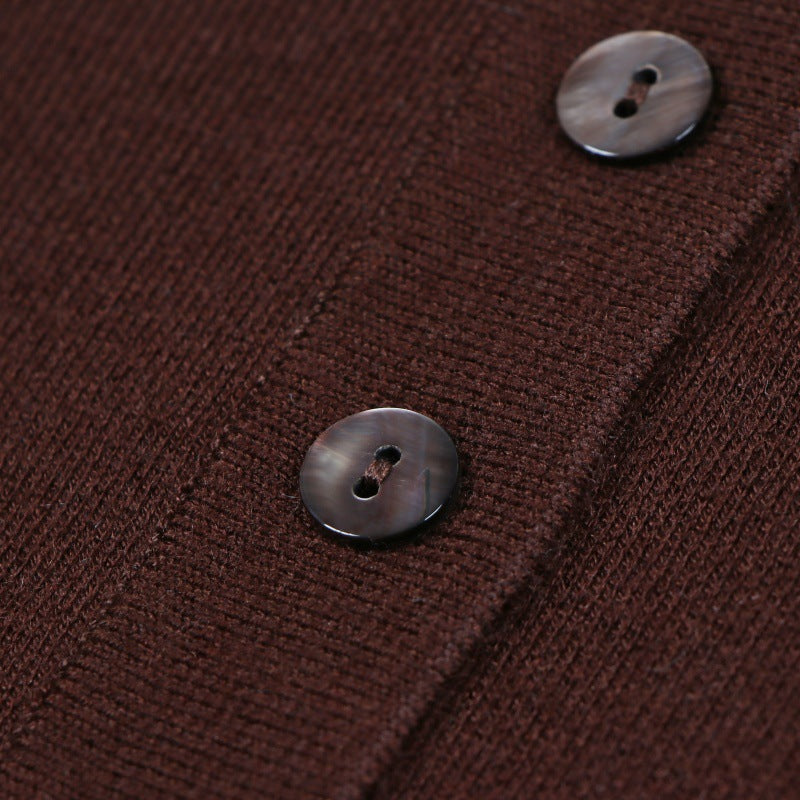 25ss Spring and Autumn Polo collar cashmere knitted casual suit