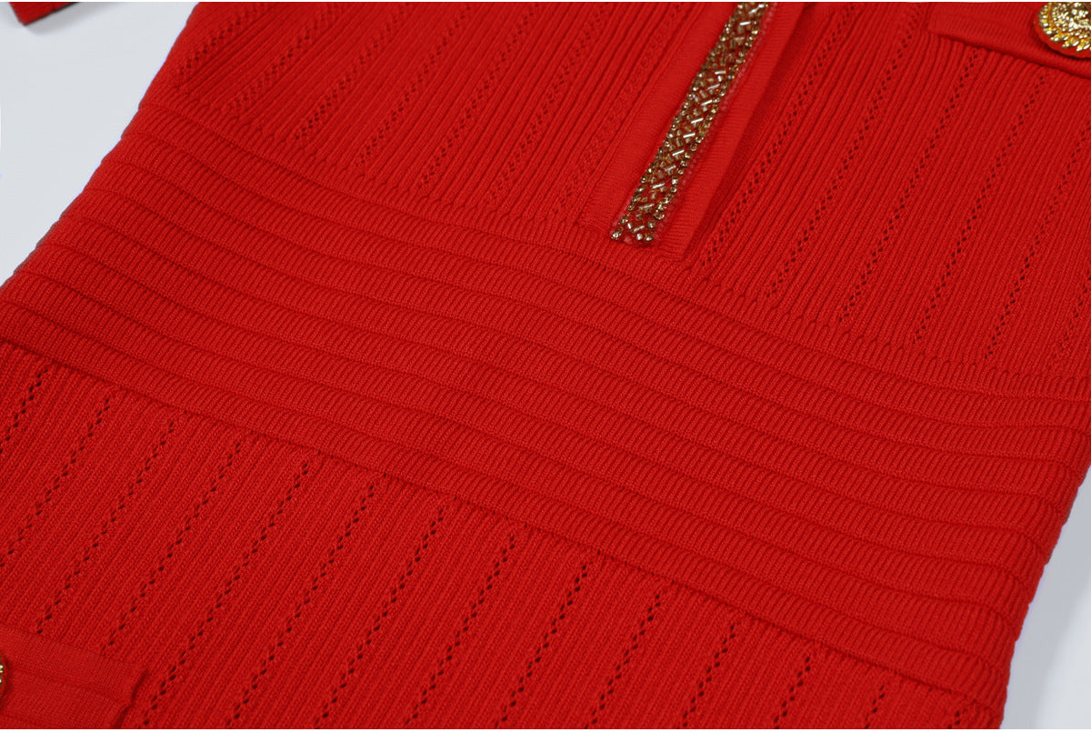 25ss A versatile and slimming beaded hip-hugging dress