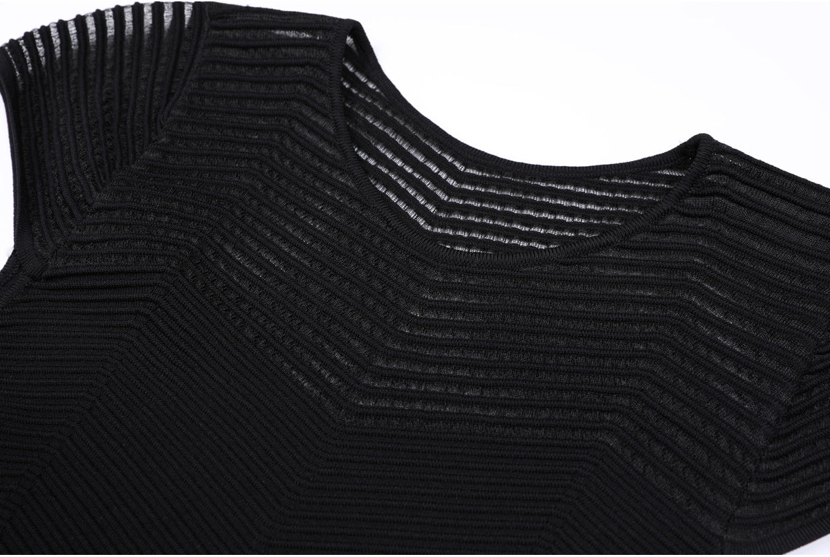 25ss A slimming knitted dress for European and American socialites