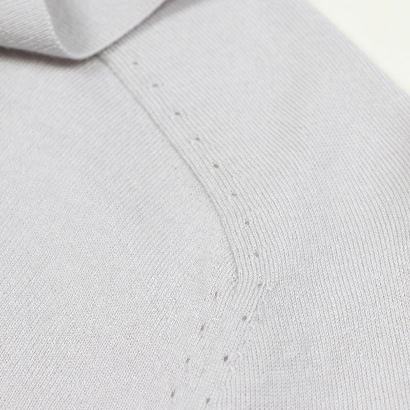 25ss Autumn and winter polo collar Tencel wool knitted sweater