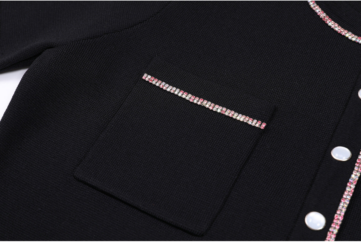 25ss A classic short-sleeved T-shirt top set with nails and diamonds