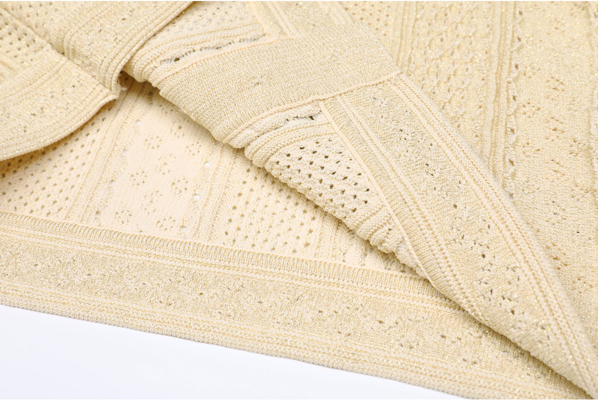 25ss Spring and Autumn knitted lady cardigan suit dress