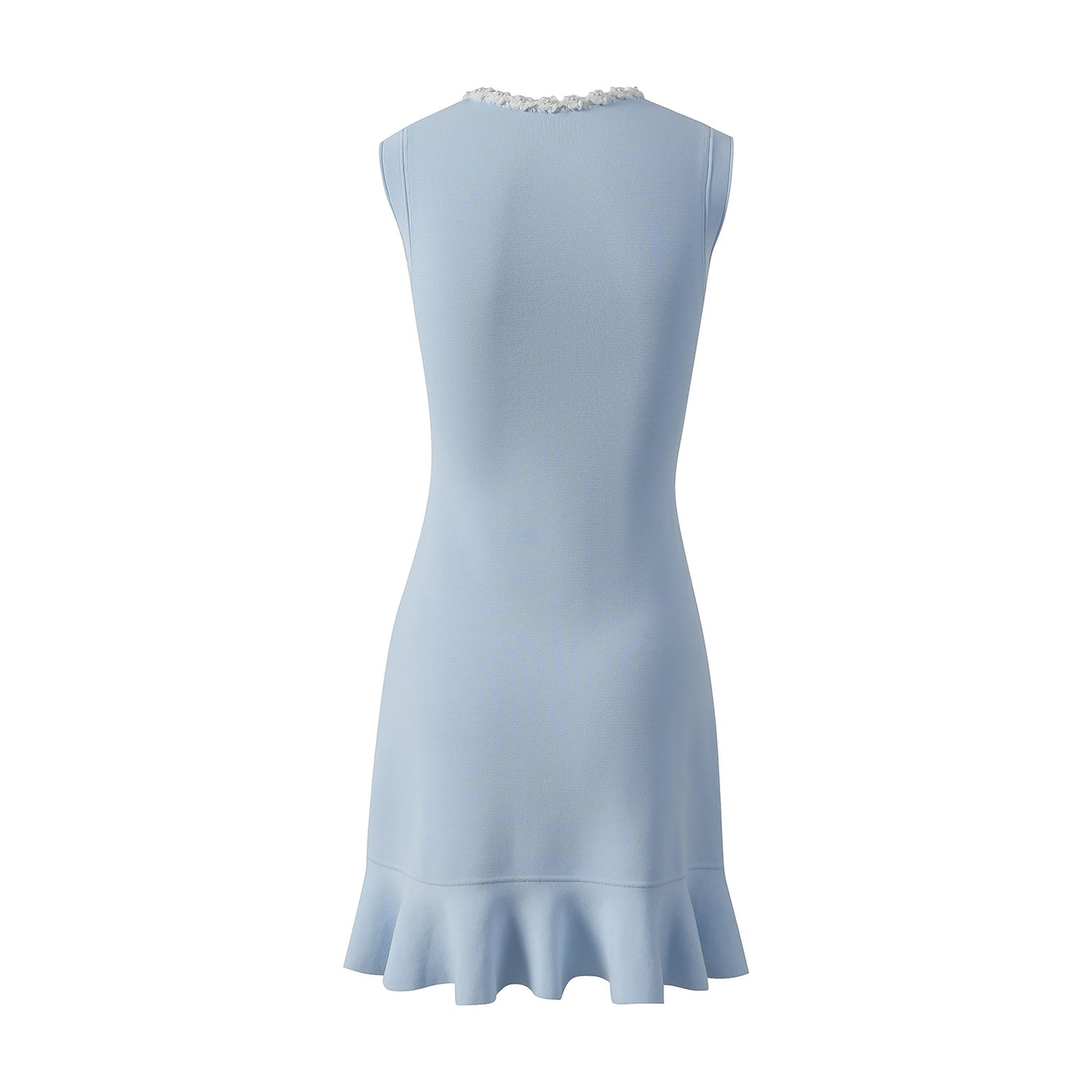 25ss Fashionable floral ruffled sleeveless knitted dress