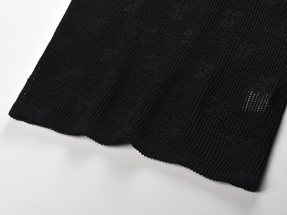 25ss Classic and elegant black bow knitted dress