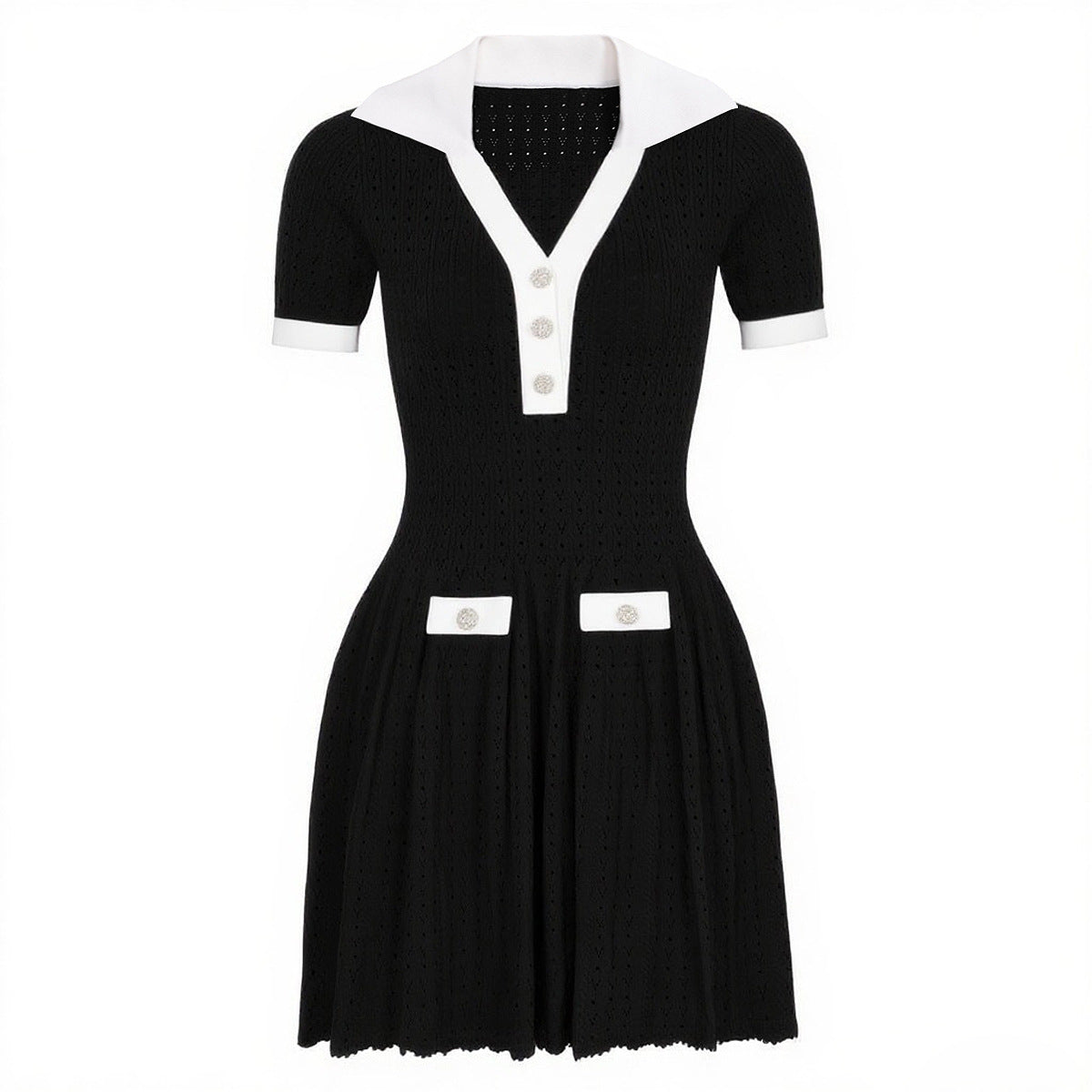 25ss A slimming knitted dress for European and American socialites