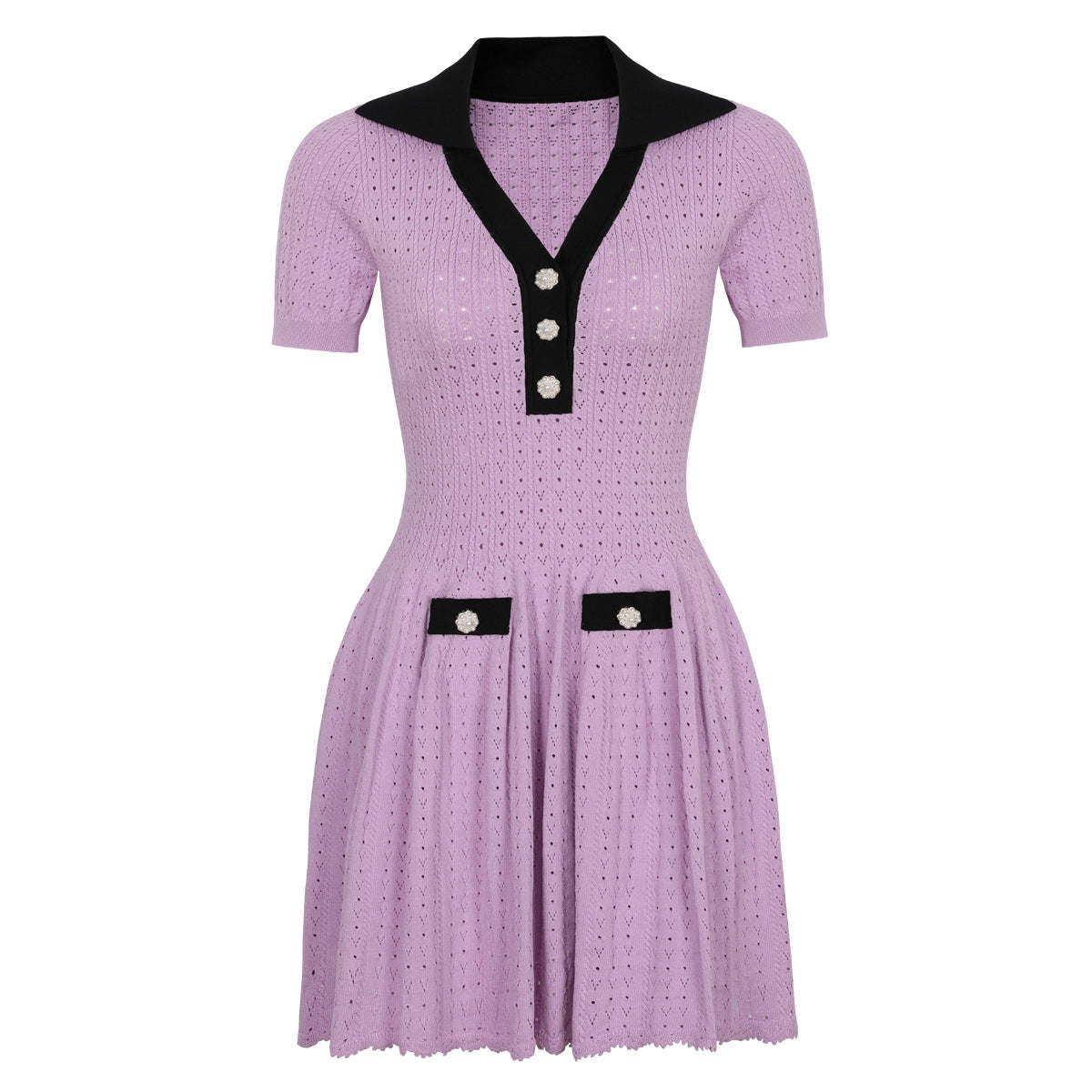 25ss A slimming knitted dress for European and American socialites