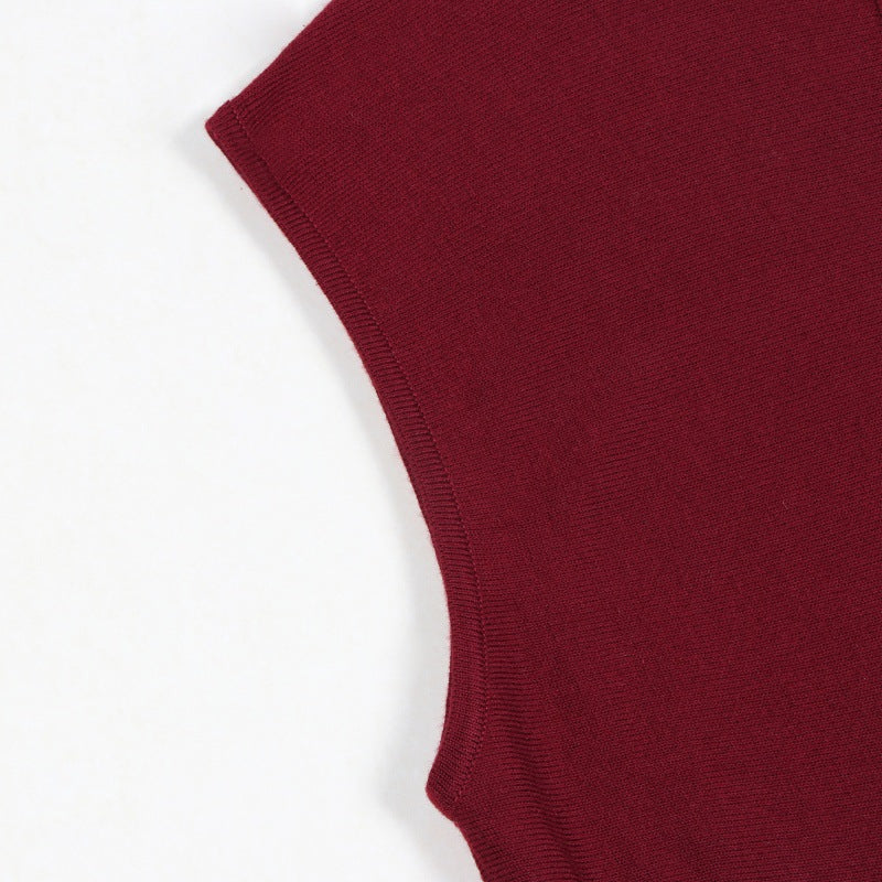 25ss Elegant sleeveless wool dress for ladies in autumn and winter