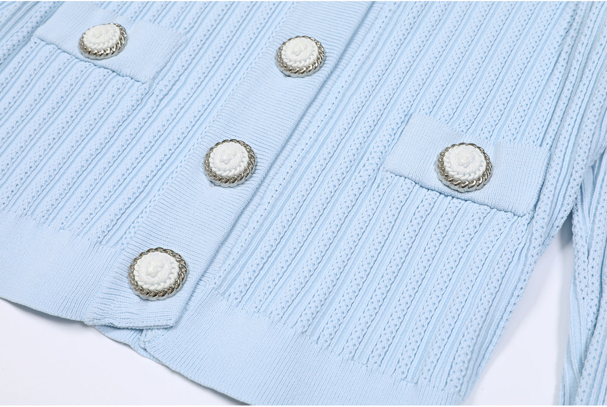 25ss European and American spring and autumn knitted sweater coat