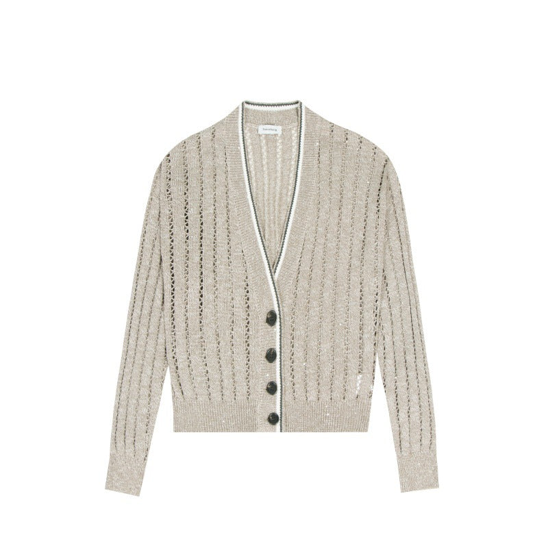 25ss Old Qianfeng autumn and winter linen and cotton knitted sweater