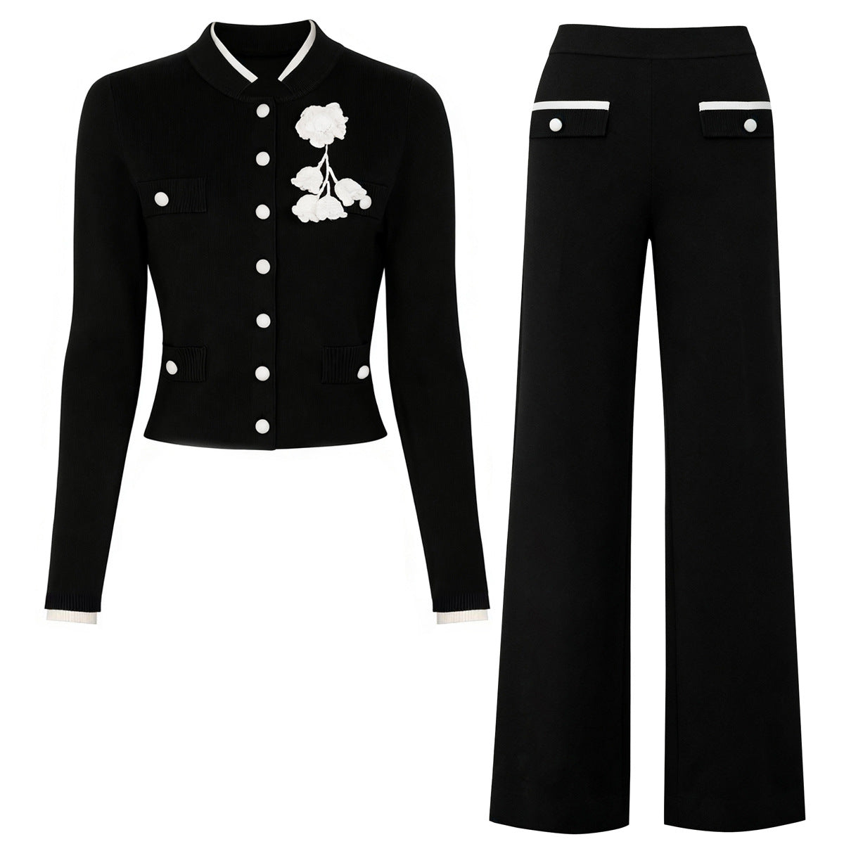 25ss Chunqiu Heavy Industry Knitted Casual Style Set