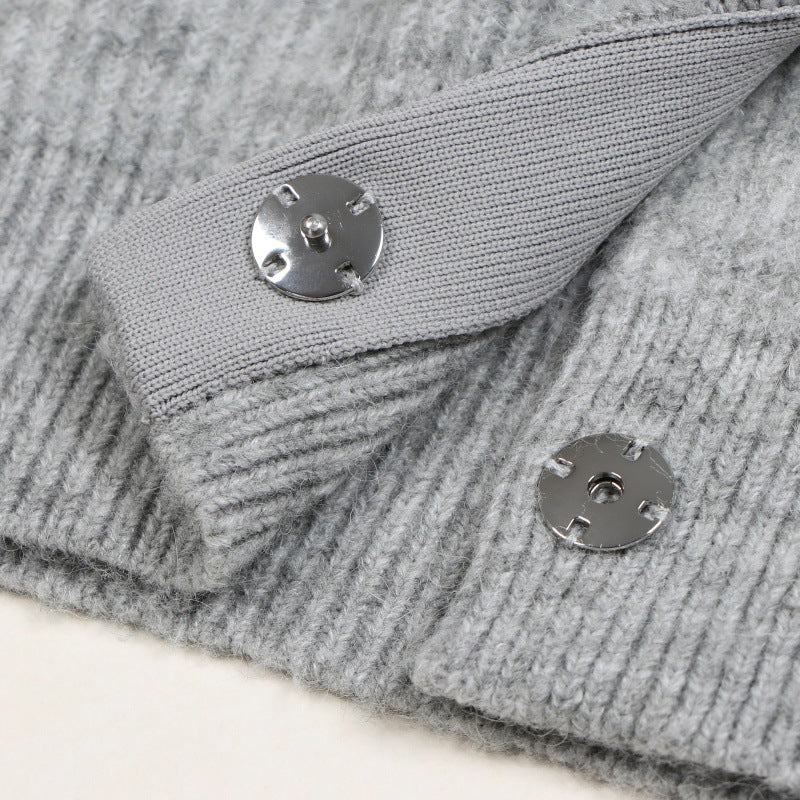 25ss Elegant beaded alpaca wool knitted sweater for autumn and winter