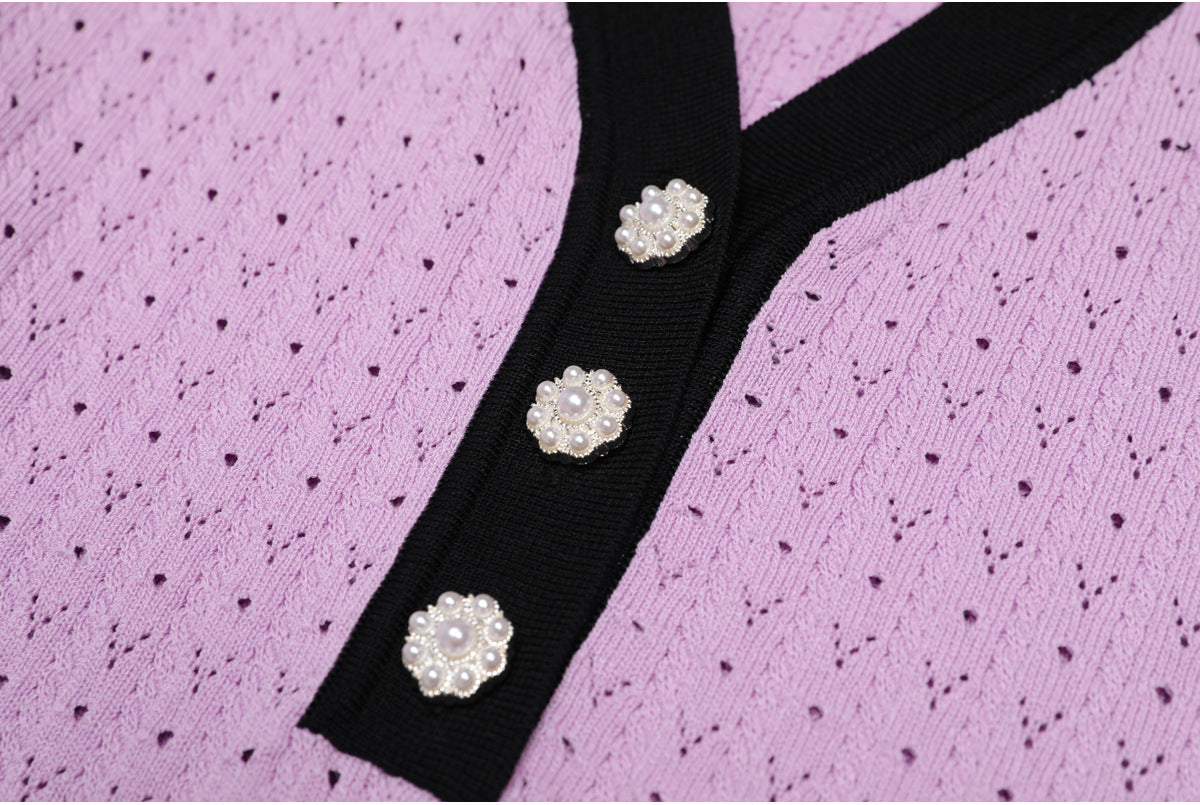 25ss A slimming knitted dress for European and American socialites