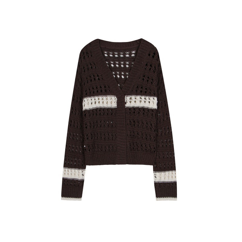 25ss Old Qian style's high-end autumn and winter knitted cardigan