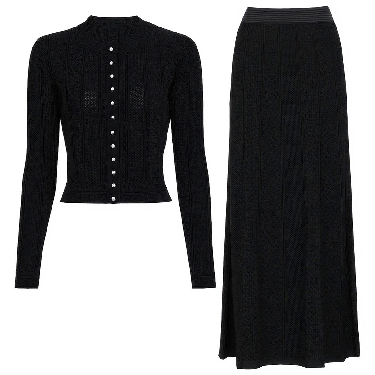 25ss Spring and Autumn knitted lady cardigan suit dress