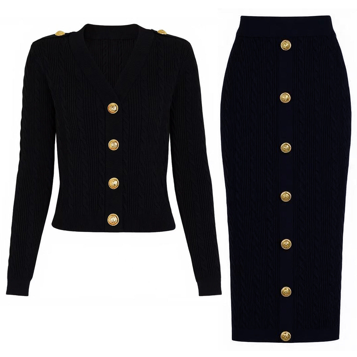 25ss Spring and Autumn fashion knitted sweater set skirt