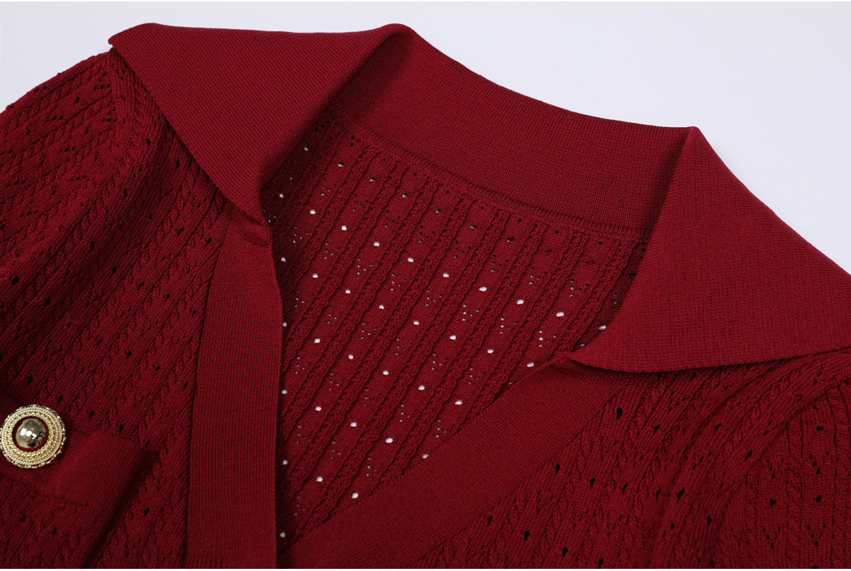 25ss European and American spring and autumn fashion knitted dress