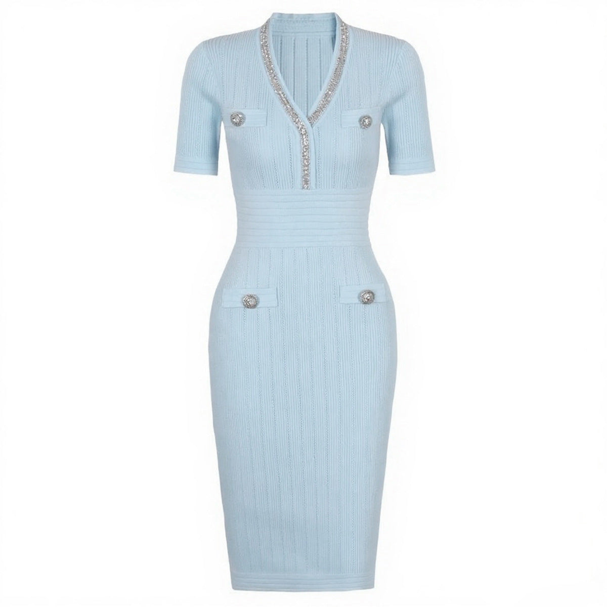 25ss A versatile and slimming beaded hip-hugging dress