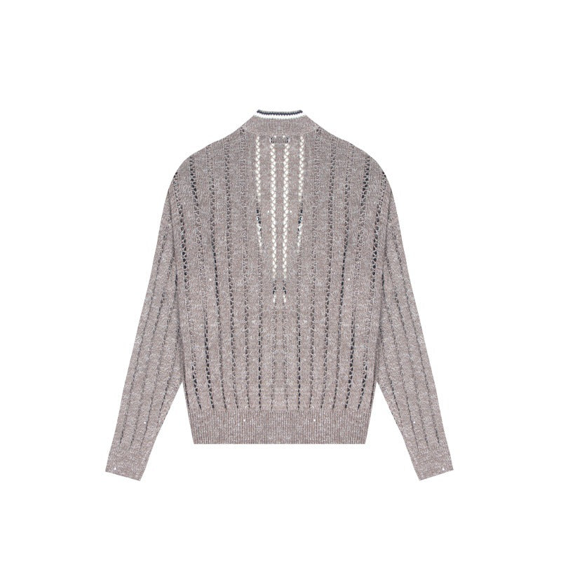 25ss Old Qianfeng autumn and winter linen and cotton knitted sweater