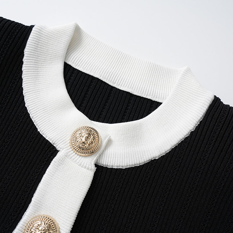 A high-quality knitted cardigan jacket